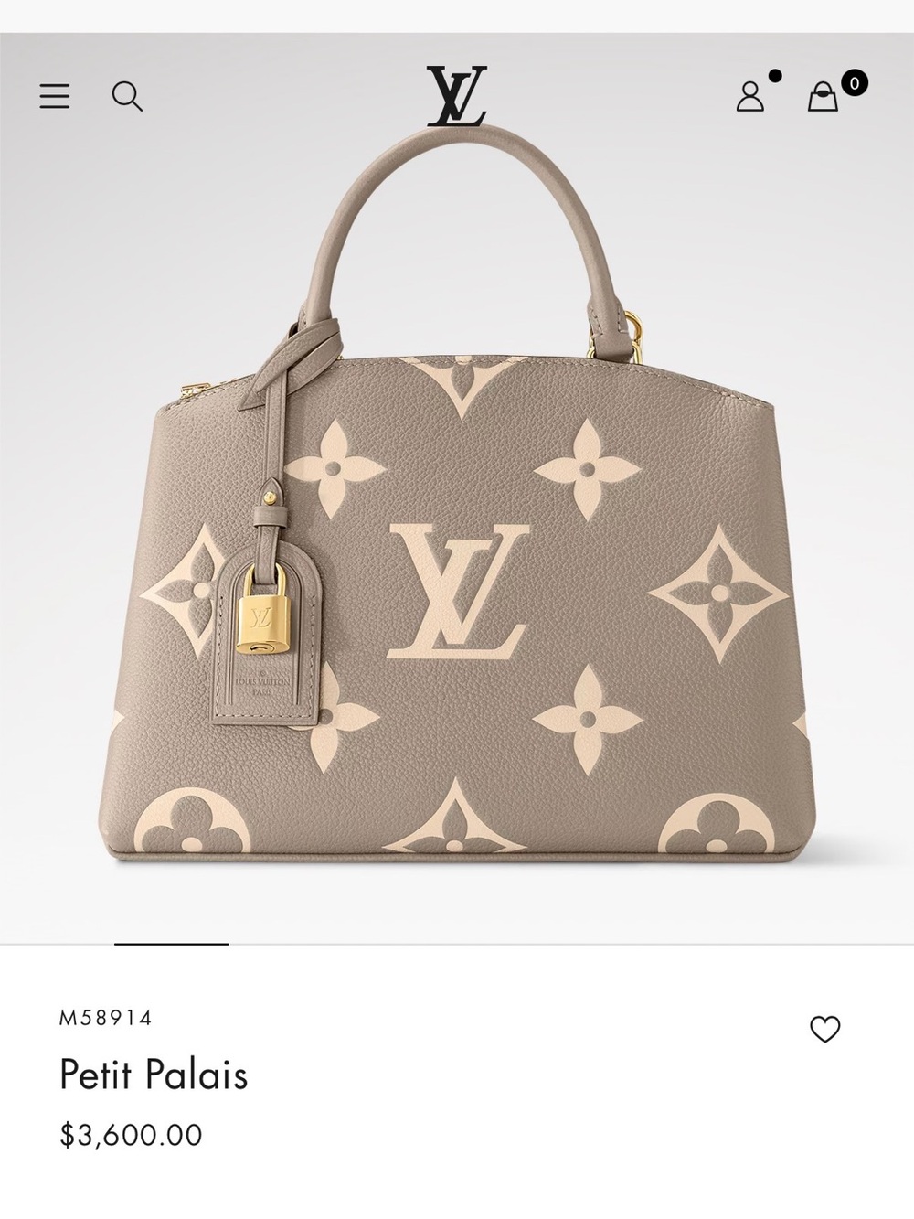 Louis Vuitton Petit Palais Taupe and Cream Monogram satchel with Gold Hardware - Picture 11 of 14